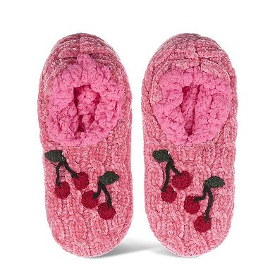 Women's Cozy Cherries Chenille Sherpa Lined Slippers