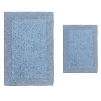 Home Weavers Luxury Collection 100% Cotton Reversible Bathroom Rugs Two Piece Set
