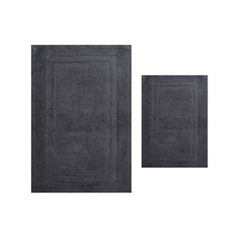 Home Weavers Luxury Collection 100% Cotton Reversible Bathroom Rugs Two Piece Set