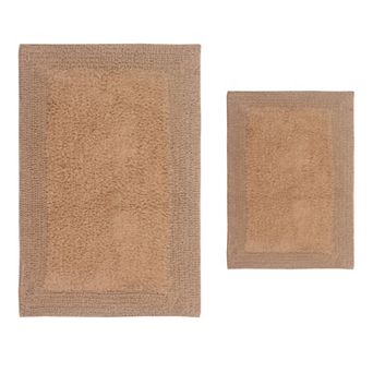 Home Weavers Luxury Collection 100% Cotton Reversible Bathroom Rugs Two Piece Set