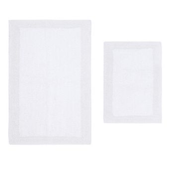 Home Weavers Luxury Collection 100% Cotton Reversible Bathroom Rugs Two Piece Set