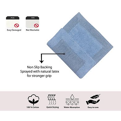 Home Weavers Luxury Collection 100% Cotton Reversible Bathroom Rugs - 21"x34"
