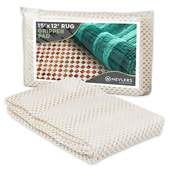 Nevlers 12 ft. x 15 ft. White Anti Slip Rug Pad for Hard Surface Flooring