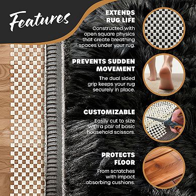 Nevlers 12 ft. x 15 ft. White Anti Slip Rug Pad for Hard Surface Flooring