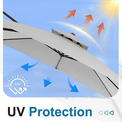 Serwall 9x9ft Rectangular Patio Cantilever Umbrella with UV-Resistant sold with base