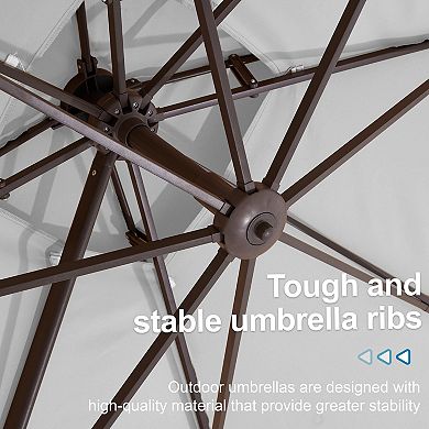 Serwall 9x9ft Rectangular Patio Cantilever Umbrella with UV-Resistant sold with base