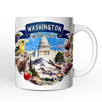 Artistic Washington State Themes and Landmarks Mug