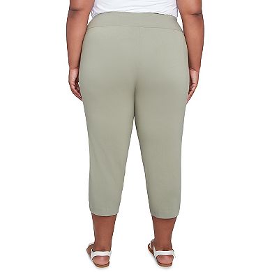 Hearts of Palm Plus Size Spring Forward Solid Capri