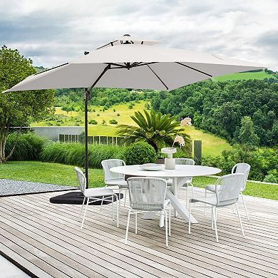 Serwall 10x10ft Rectangular Patio Cantilever Umbrella with UV-Resistant sold with base