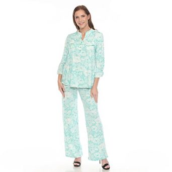 Women's 2 pc Floral Print Tunic and Pant Set