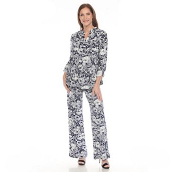 Women's 2 pc Floral Print Tunic and Pant Set