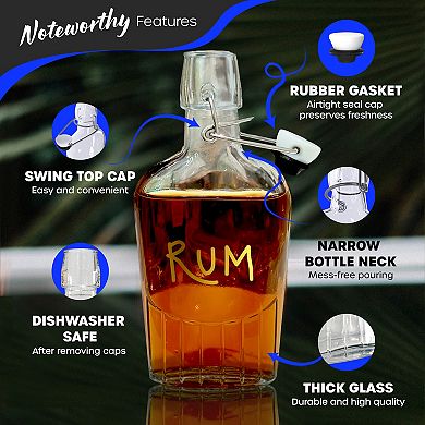 Nevlers 8.5 oz Swing Top Glass Flask Set (Pack of 18)