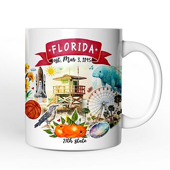 Artistic Florida State Themes and Landmarks Mug