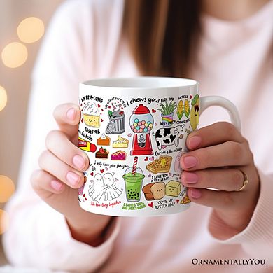 Hand Drawn Corny Love Puns Valentine Mug