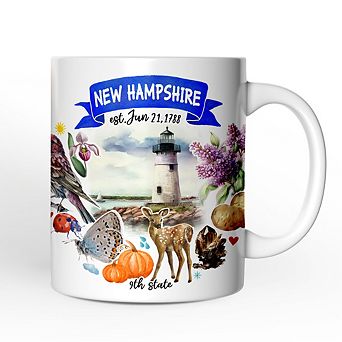 Artistic New Hampshire State Themes and Landmarks Mug