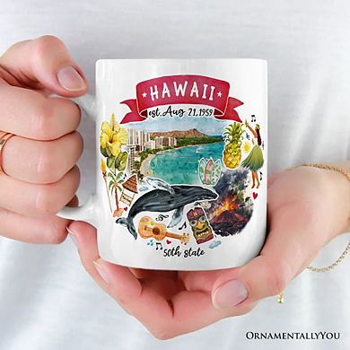 Artistic Hawaii State Themes and Landmarks Mug