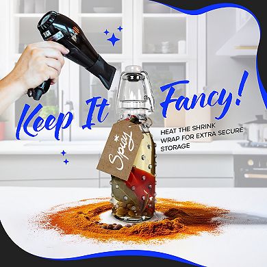 Nevlers 8.5 oz Dotted Round Swing Top Glass Bottle Set (Pack of 12)