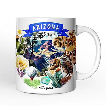 Artistic Arizona State Themes and Landmarks Mug