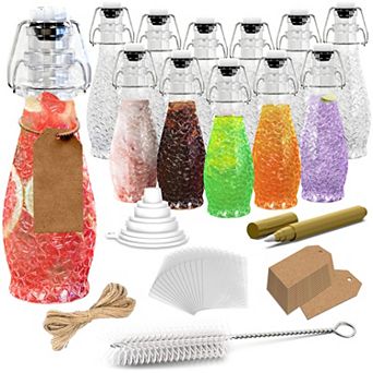 Nevlers 8.5 oz Textured Teardrop Swing Top Glass Bottle Set (Pack of 12)