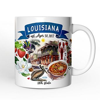 Artistic Louisiana State Themes and Landmarks Mug