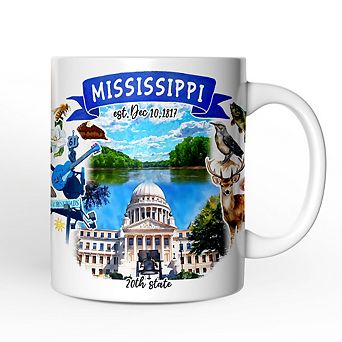 Artistic Mississippi State Themes and Landmarks Mug