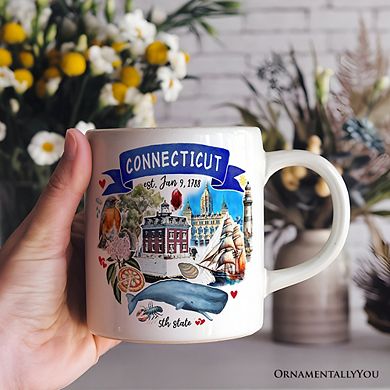 Artistic Connecticut State Themes and Landmarks Mug