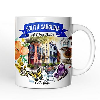 Artistic South Carolina State Themes and Landmarks Mug