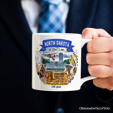 Artistic North Dakota State Themes and Landmarks Mug