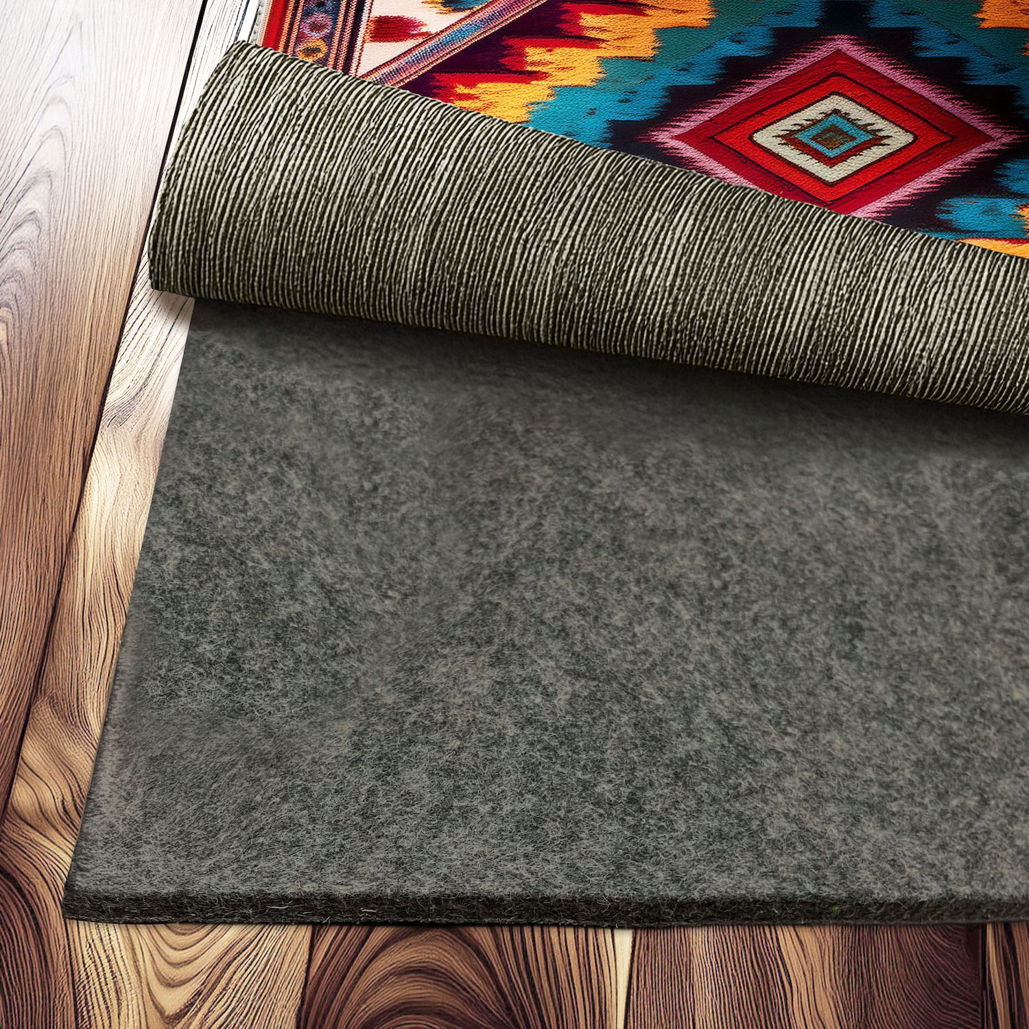 Nevlers 9 Ft X 12 Ft Black Anti-Slip Rug Pad – For Hard Surface Flooring – Latex-Free PVC Foam – MH-9X12-BLKRP-1A