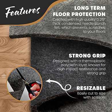 Nevlers 3 ft. x 5 ft. Non-Slip Felt Rug Pad for Carpet Padding
