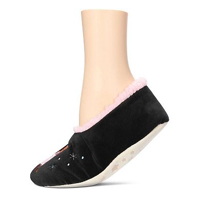 Women's Sweater Cats Sherpa Lined Slippers