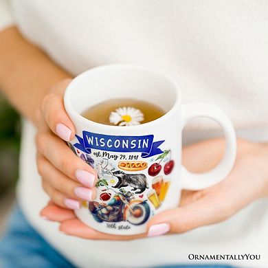Artistic Wisconsin State Themes and Landmarks Mug
