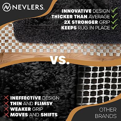 Nevlers 2 ft. x 60 ft. White Anti Slip Rug Pad Roll for Hard Surface Flooring