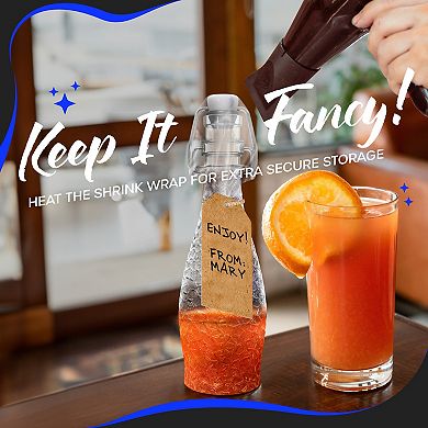 Nevlers 8.5 oz Textured Teardrop Swing Top Glass Bottle Set (Pack of 6)