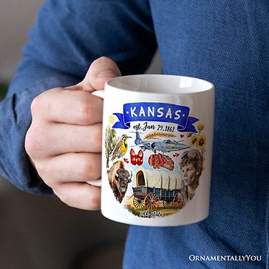Artistic Kansas State Themes and Landmarks Mug