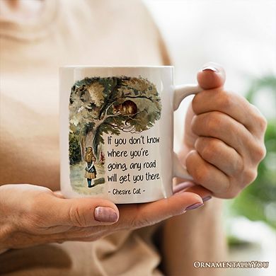 Getting Lost Cheshire Cat Quote Mug, Vintage Alice's Adventures in Wonderland