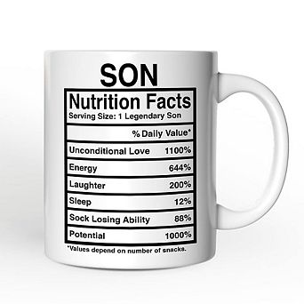 Son Nutrition Facts Mug, Birthday Gift