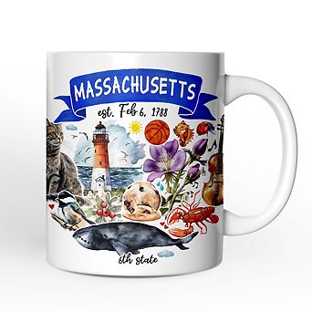 Artistic Massachusetts State Themes and Landmarks Mug
