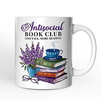 Lavender Antisocial Book Club Mug Gift For Book Lovers