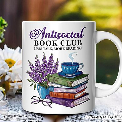 Lavender Antisocial Book Club Mug Gift For Book Lovers