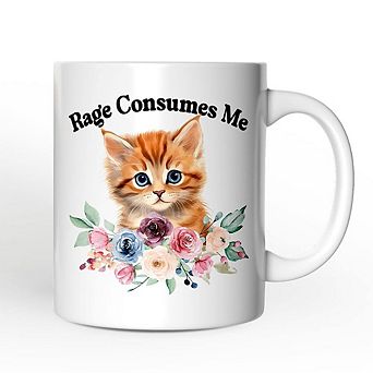 Rage Consumes Me Mug, Sarcastic Kitten Lover Gift