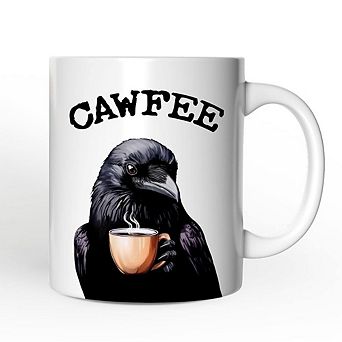 Cawfee Crow Mug, Funny Bird Lover Gift