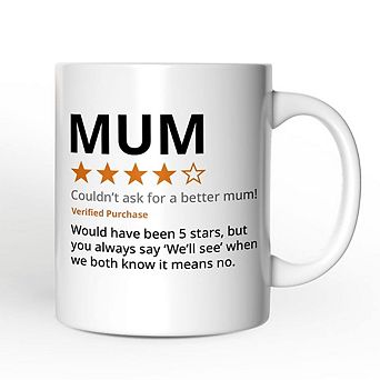 Mum Star Reviewed Mug, Playful Mother Gift