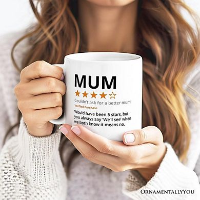 Mum Star Reviewed Mug, Playful Mother Gift