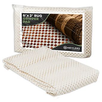 Nevlers 2 ft. x 6 ft. White Anti Slip Rug Pad for Hard Surface Flooring