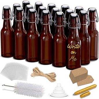 Nevlers 8.5 Oz Swing Top Beer Bottles - Amber Glass (18 Pack)
