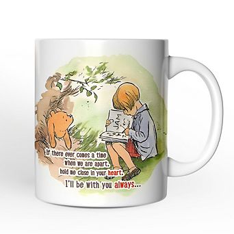 If We're Apart Keep Me in Your Heart Mug, Pooh and Friends Quote for Appreciation