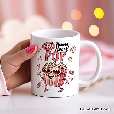 Popcorn Love Man Mug, You Make My Heart Pop Funny Romantic Gift