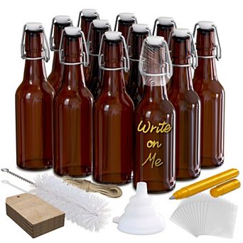 Nevlers 8.5 Oz Swing Top Beer Bottles - Amber Glass (12 Pack)
