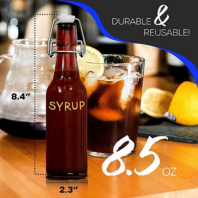 Nevlers 8.5 Oz Swing Top Beer Bottles - Amber Glass (12 Pack)